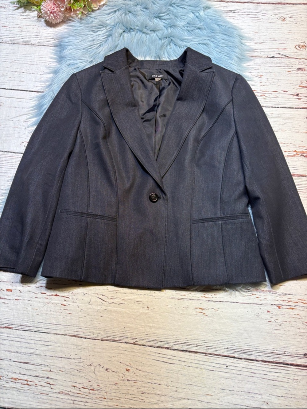 Nine West Dark Grey Blazer Jacket sz 12